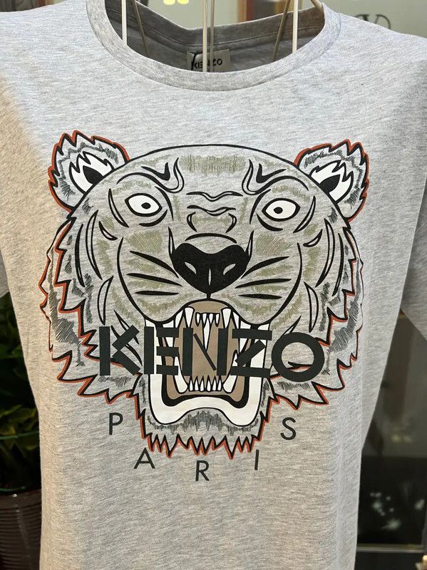 Kenzo KENZO Summer Logo Gray Cotton Tee 0089 Size M / US 6-8 / IT 42-44 - 2 Thumbnail