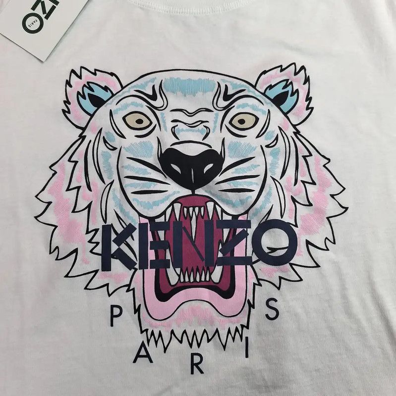 Kenzo KENZO Summer White Cotton Graphic Tee 0089 Size S / US 4 / IT 40 - 4 Thumbnail
