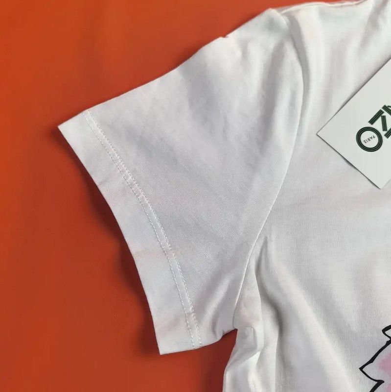 Kenzo KENZO Summer White Cotton Graphic Tee 0089 Size S / US 4 / IT 40 - 6 Thumbnail