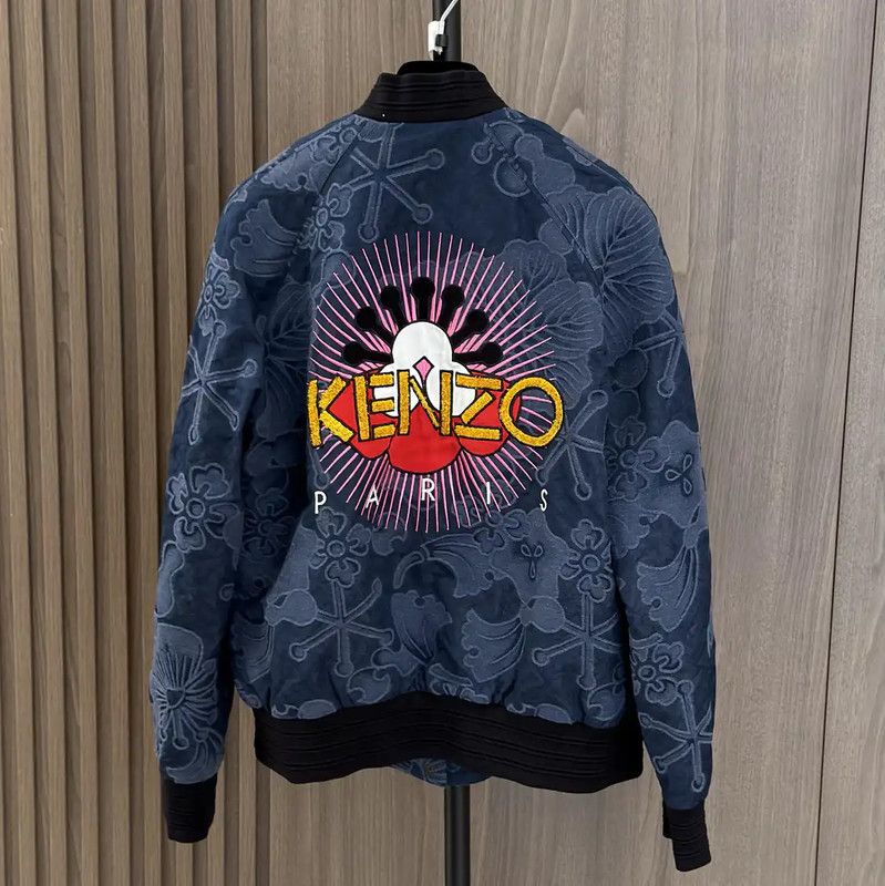 Kenzo Kenzo Women's Blue Cotton Blend Jacket 0089 Size L / US 10 / IT 46 - 3 Thumbnail