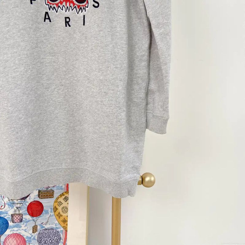 Kenzo KENZO Gray Long Sleeve Cotton Dress 0089 Size S / US 4 / IT 40 - 4 Thumbnail