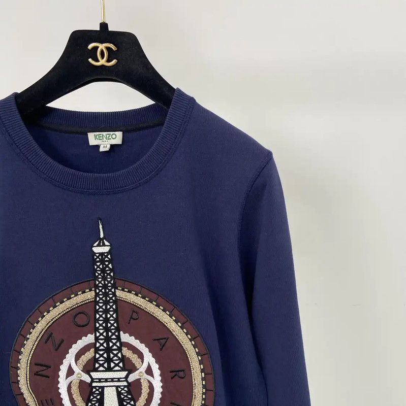 Kenzo KENZO Cotton Embroidered Long Sleeve Sweatshirt 0089 Size M / US 6-8 / IT 42-44 - 3 Thumbnail