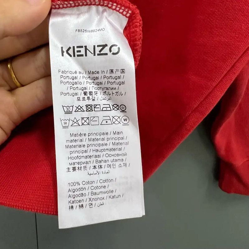 Kenzo KENZO Red Cotton Logo Long Sleeve Sweatshirt 0089 Size XL / US 12-14 / IT 48-50 - 4 Thumbnail