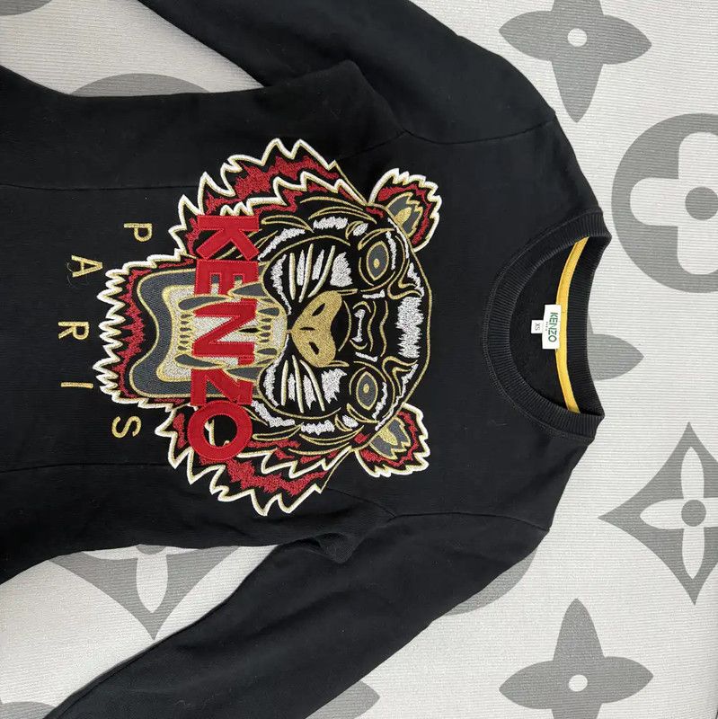 Kenzo Kenzo Black Cotton Dress with Tiger Logo 0089 Size XS / US 0-2 / IT 36-38 - 2 Thumbnail