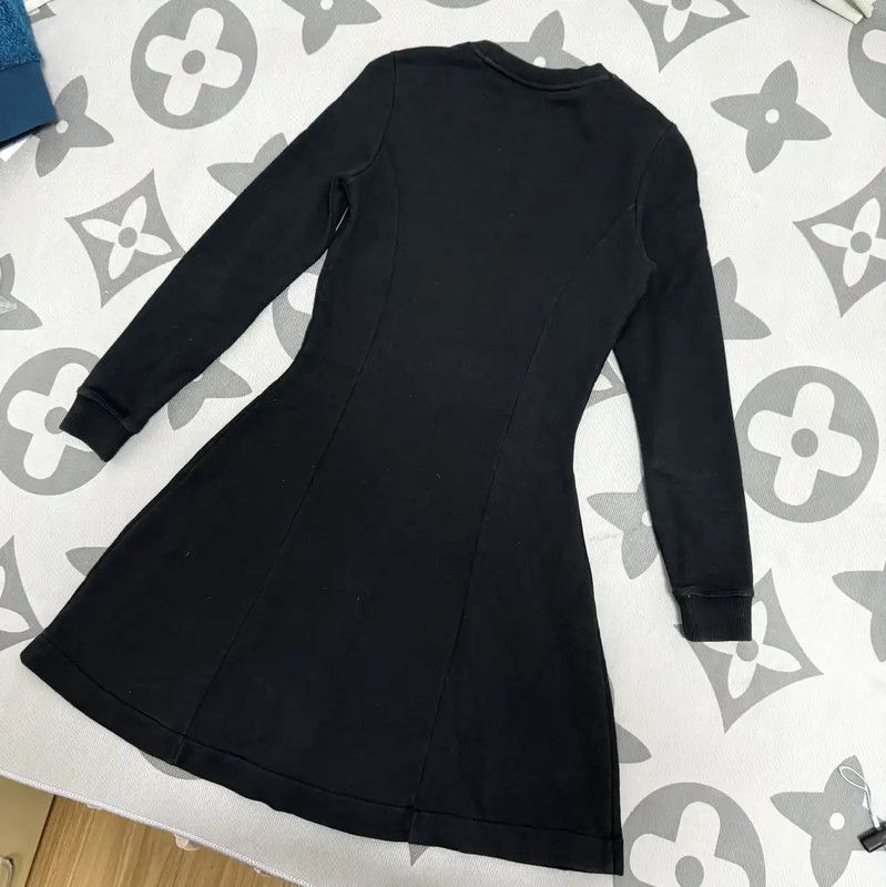 Kenzo Kenzo Black Cotton Dress with Tiger Logo 0089 Size XS / US 0-2 / IT 36-38 - 4 Thumbnail