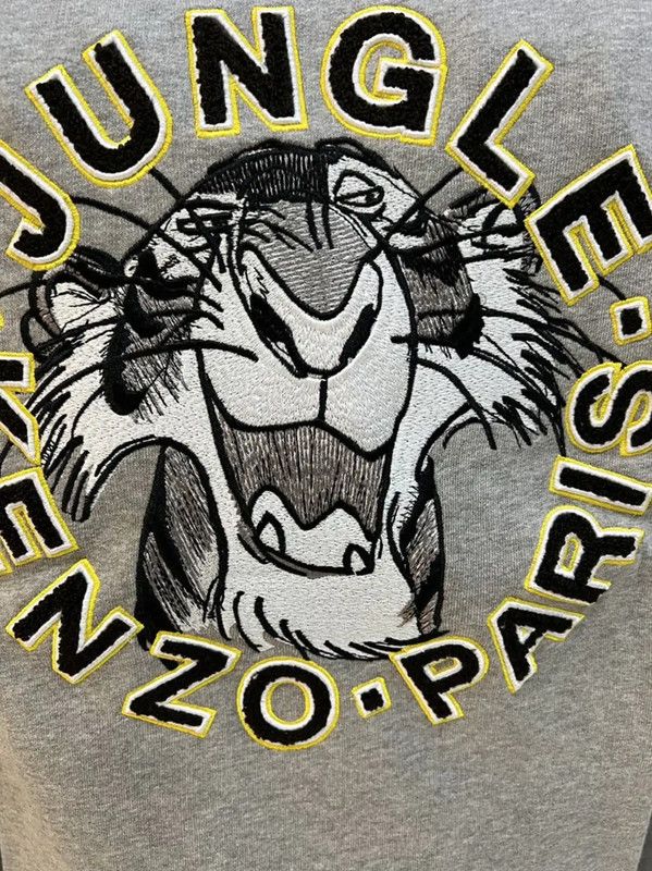 Kenzo KENZO Gray Cotton Tiger Head Long Sleeve Top 0089 Size M / US 6-8 / IT 42-44 - 2 Thumbnail