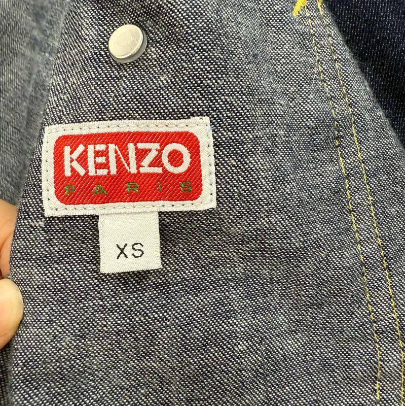 Kenzo KENZO Deep Blue Cotton Embroidered Jacket 0089 Size XS / US 0-2 / IT 36-38 - 9 Thumbnail
