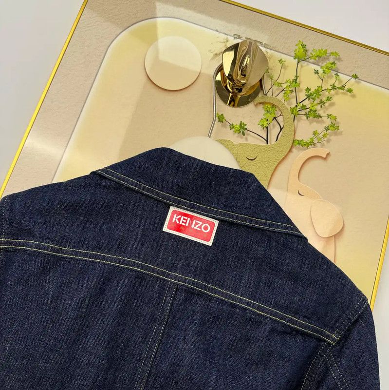 Kenzo KENZO Deep Blue Cotton Embroidered Jacket 0089 Size XS / US 0-2 / IT 36-38 - 8 Thumbnail