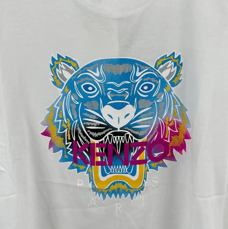 Kenzo KENZO White Cotton Women's T-Shirt with Tiger Print 0089 Size XS / US 0-2 / IT 36-38 - 7 Thumbnail