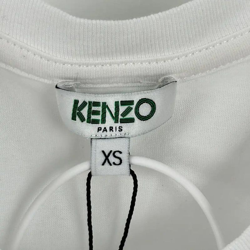 Kenzo KENZO White Cotton Women's T-Shirt with Tiger Print 0089 Size XS / US 0-2 / IT 36-38 - 3 Thumbnail