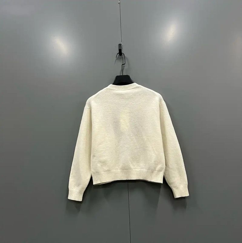 Kenzo KENZO Wool Logo Cropped Sweater in Cream 0089 Size S / US 4 / IT 40 - 3 Thumbnail