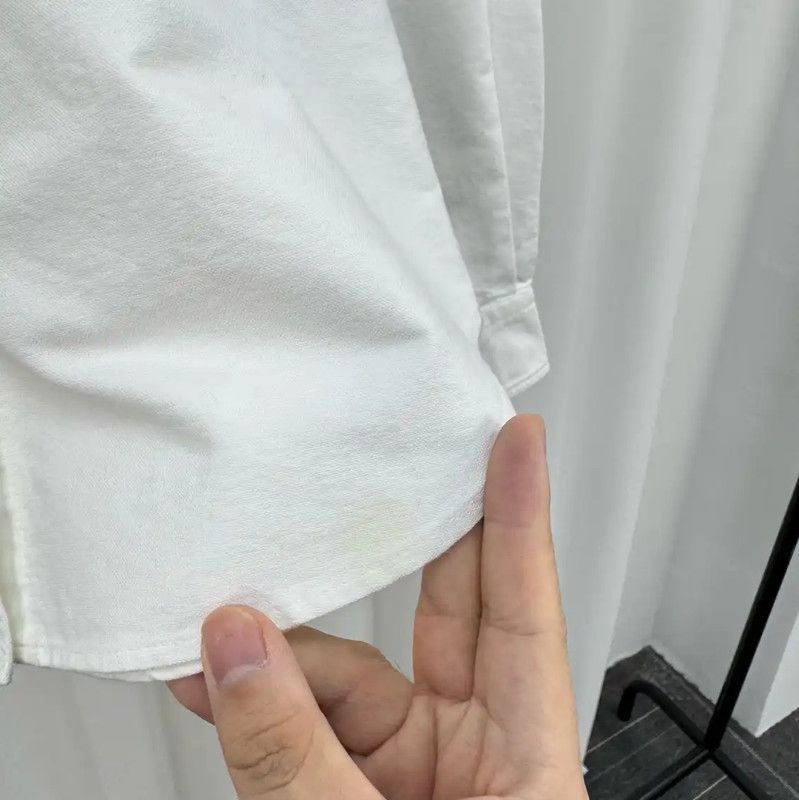 Kenzo KENZO White Long Sleeve Cotton Shirt with Logo 0089 Size S / US 4 / IT 40 - 5 Thumbnail