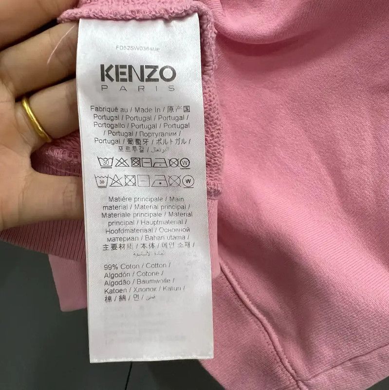 Kenzo Kenzo Pink Logo Cotton Sweatshirt for Women 0089 Size L / US 10 / IT 46 - 3 Thumbnail