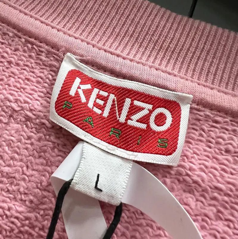 Kenzo Kenzo Pink Logo Cotton Sweatshirt for Women 0089 Size L / US 10 / IT 46 - 4 Thumbnail