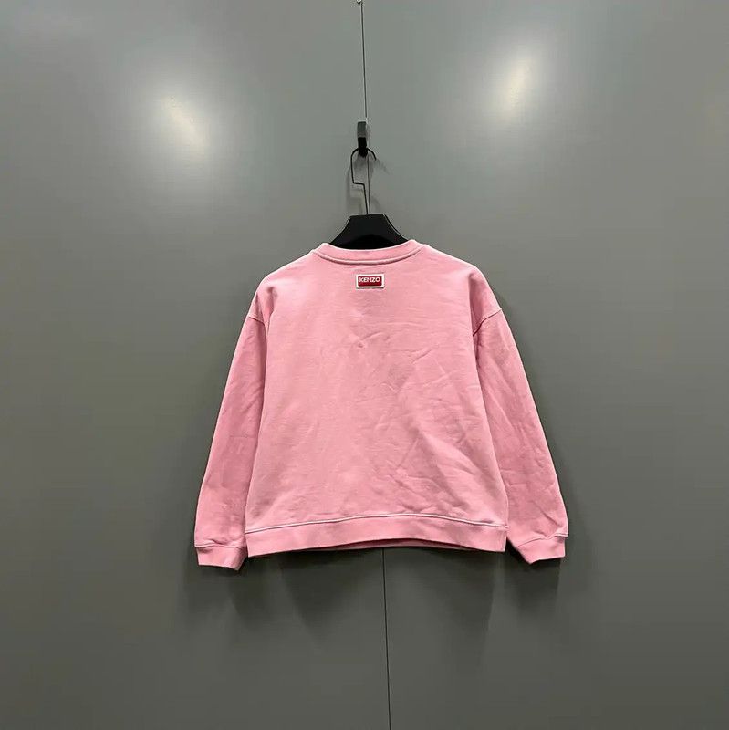 Kenzo Kenzo Pink Logo Cotton Sweatshirt for Women 0089 Size L / US 10 / IT 46 - 2 Thumbnail