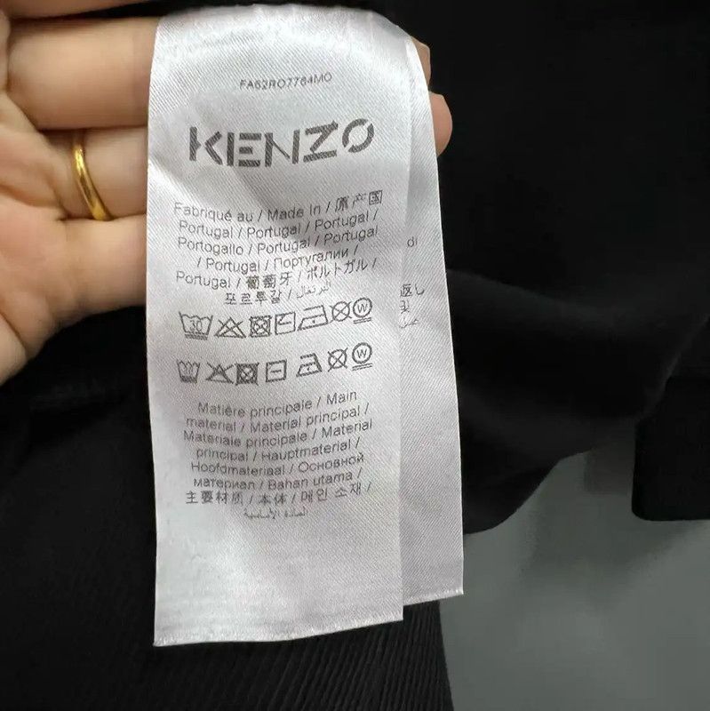 Kenzo KENZO Black Cotton Logo Long Sleeve Dress 0089 Size XS / US 0-2 / IT 36-38 - 3 Thumbnail