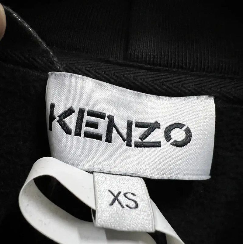 Kenzo KENZO Black Cotton Logo Long Sleeve Dress 0089 Size XS / US 0-2 / IT 36-38 - 4 Thumbnail