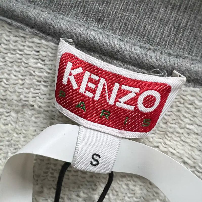 Kenzo KENZO Gray Cotton Logo Long Sleeve Sweatshirt 0089 Size S / US 4 / IT 40 - 4 Thumbnail