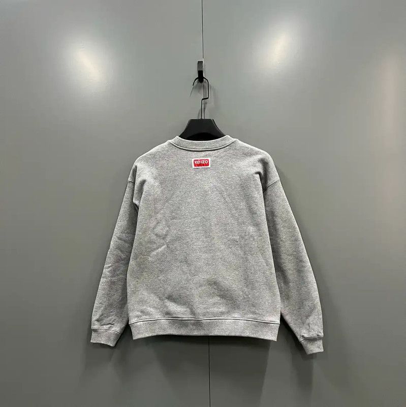 Kenzo KENZO Gray Cotton Logo Long Sleeve Sweatshirt 0089 Size S / US 4 / IT 40 - 2 Thumbnail