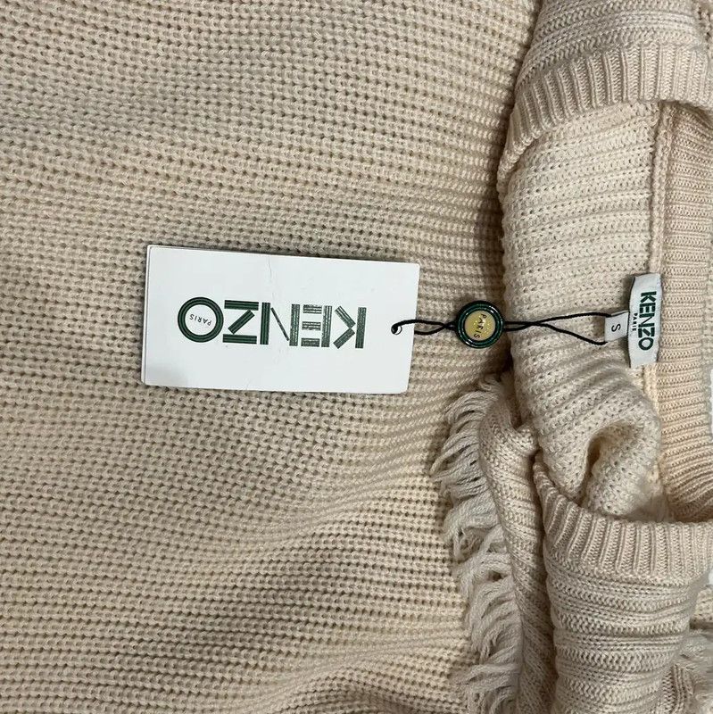 Kenzo KENZO Oversized Cream Wool Midi Dress 0089 Size S / US 4 / IT 40 - 6 Thumbnail