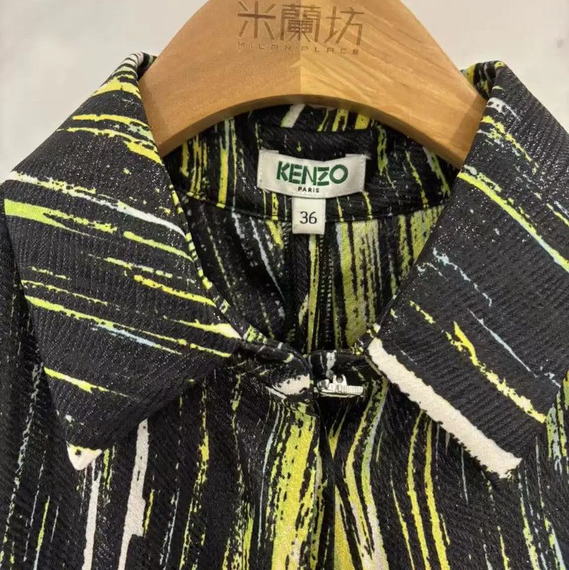 Kenzo KENZO Summer Striped Silk Blend Long Shirt 0089 Size S / US 4 / IT 40 - 4 Thumbnail