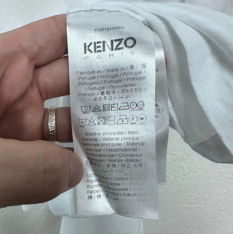 KENZO White Summer Cotton Embroidered T-Shirt 0089