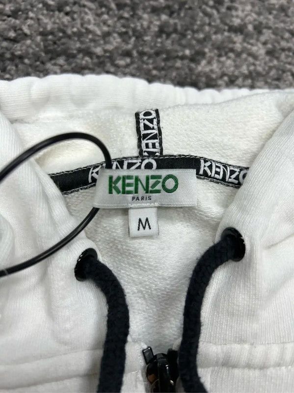 Kenzo KENZO Spring Autumn White Cotton Hoodie 0089 Size M / US 6-8 / IT 42-44 - 3 Thumbnail
