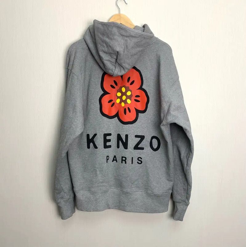 Kenzo KENZO Gray Cotton Printed Women's Hoodie 0089 Size L / US 10 / IT 46 - 2 Thumbnail