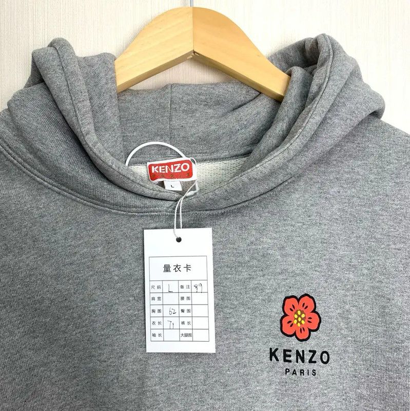 Kenzo KENZO Gray Cotton Printed Women's Hoodie 0089 Size L / US 10 / IT 46 - 3 Thumbnail