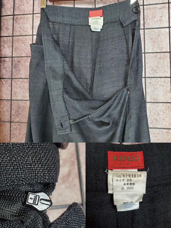 Kenzo KENZO Summer Dark Gray Silk Casual Pants 0089 Size 23" - 7 Thumbnail