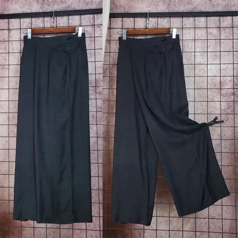 Kenzo KENZO Summer Dark Gray Silk Casual Pants 0089 Size 23" - 2 Thumbnail