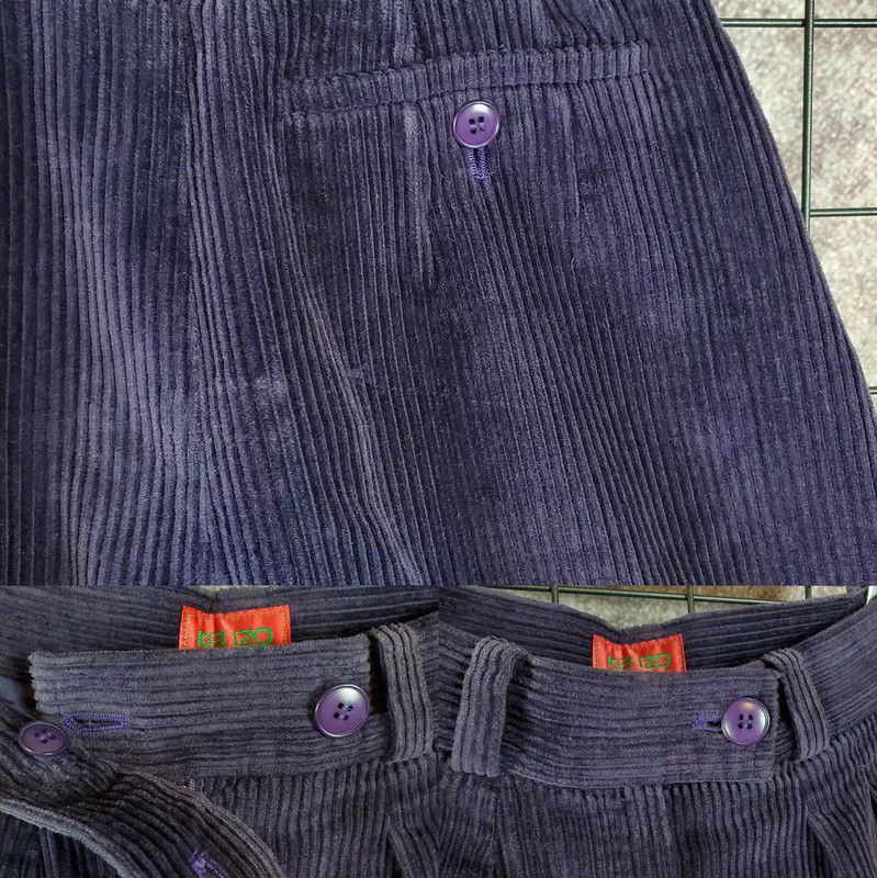 Kenzo KENZO Purple Cotton Asymmetrical Casual Pants 0089 Size 23" - 5 Thumbnail