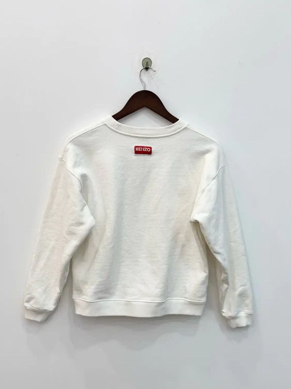 Kenzo KENZO White Cropped Long Sleeve Sweatshirt 0089 Size S / US 4 / IT 40 - 2 Thumbnail