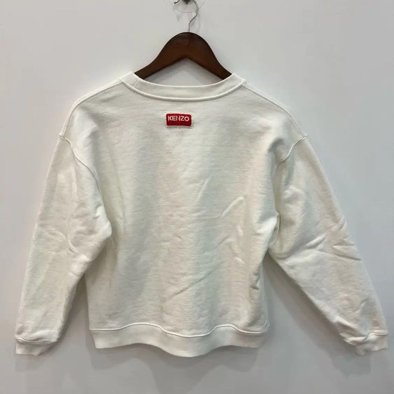 Kenzo KENZO White Cropped Long Sleeve Sweatshirt 0089 Size S / US 4 / IT 40 - 7 Thumbnail