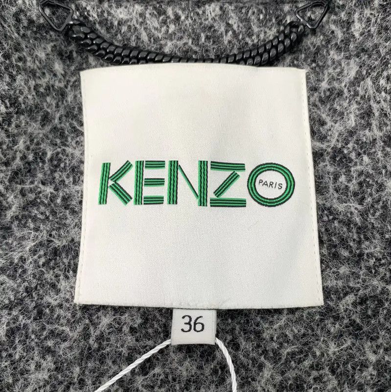 Kenzo Kenzo Women's Double-Breasted Gray Wool Coat 0089 Size XS / US 0-2 / IT 36-38 - 5 Thumbnail