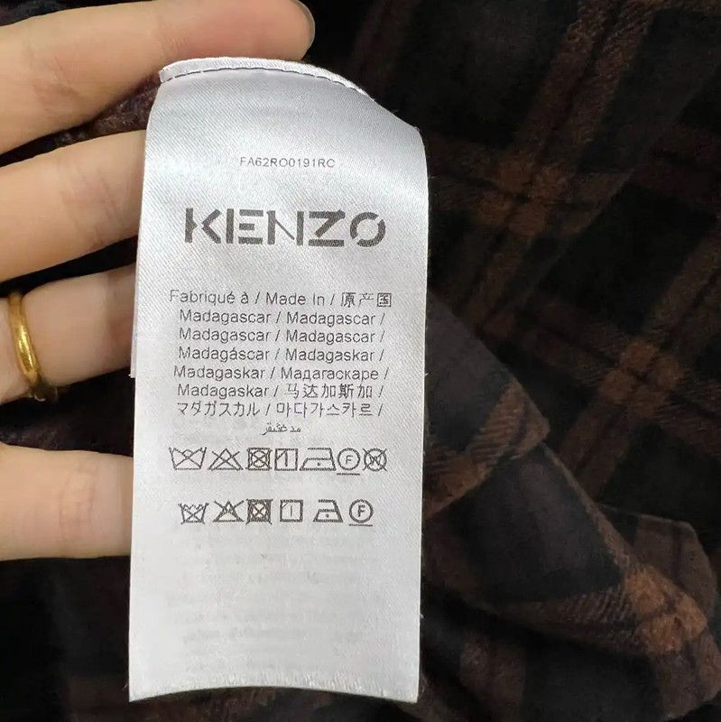 Kenzo KENZO Multicolor Check Long Coat for Women 0089 Size ONE SIZE - 3 Thumbnail