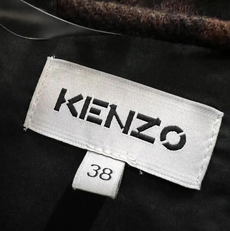 Kenzo KENZO Multicolor Check Long Coat for Women 0089 Size ONE SIZE - 4 Thumbnail