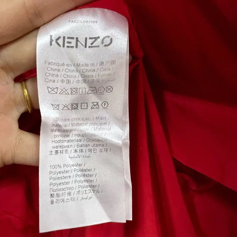Kenzo KENZO Women's Red Logo Puffer Coat 0089 Size XS / US 0-2 / IT 36-38 - 3 Thumbnail