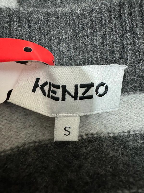 Kenzo Kenzo Gray Wool Embroidered Dress 0089 Size S / US 4 / IT 40 - 4 Thumbnail