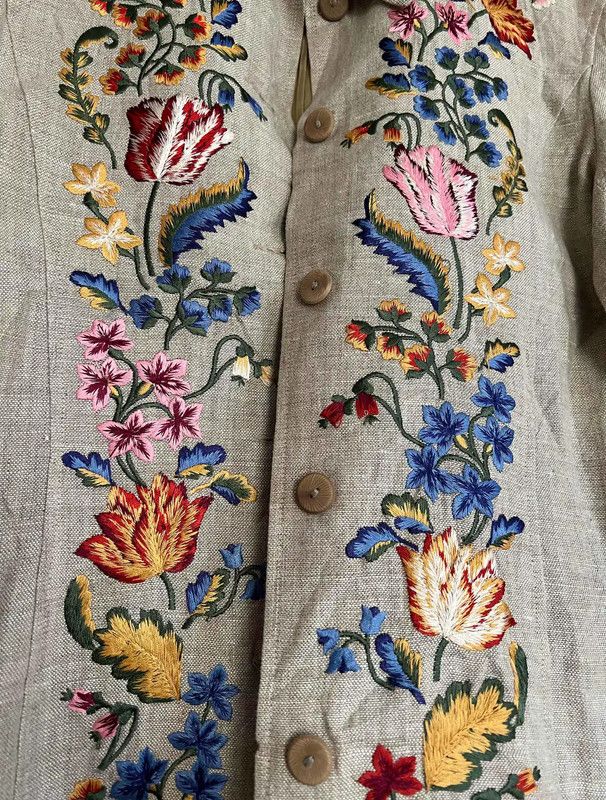 Kenzo KENZO Beige Women's Embroidered Cardigan 0089 Size M / US 6-8 / IT 42-44 - 4 Thumbnail