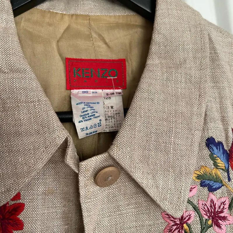 Kenzo KENZO Beige Women's Embroidered Cardigan 0089 Size M / US 6-8 / IT 42-44 - 5 Thumbnail