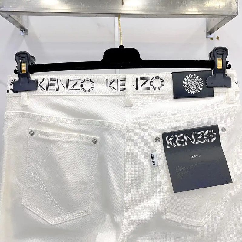 Kenzo Kenzo White Cotton Blend Casual Pants 0089 Size 23" - 7 Thumbnail