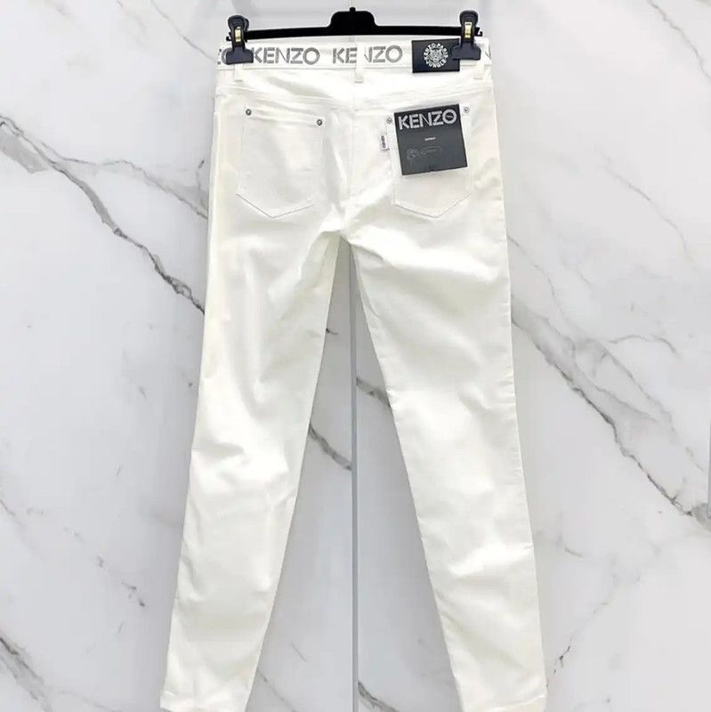 Kenzo Kenzo White Cotton Blend Casual Pants 0089 Size 23" - 2 Thumbnail