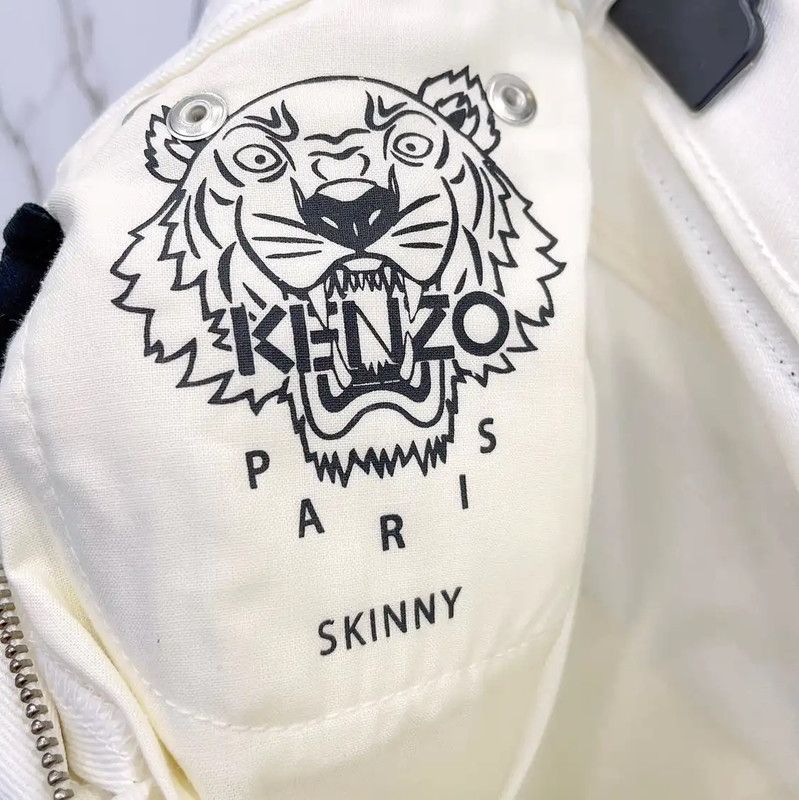Kenzo Kenzo White Cotton Blend Casual Pants 0089 Size 23" - 10 Thumbnail