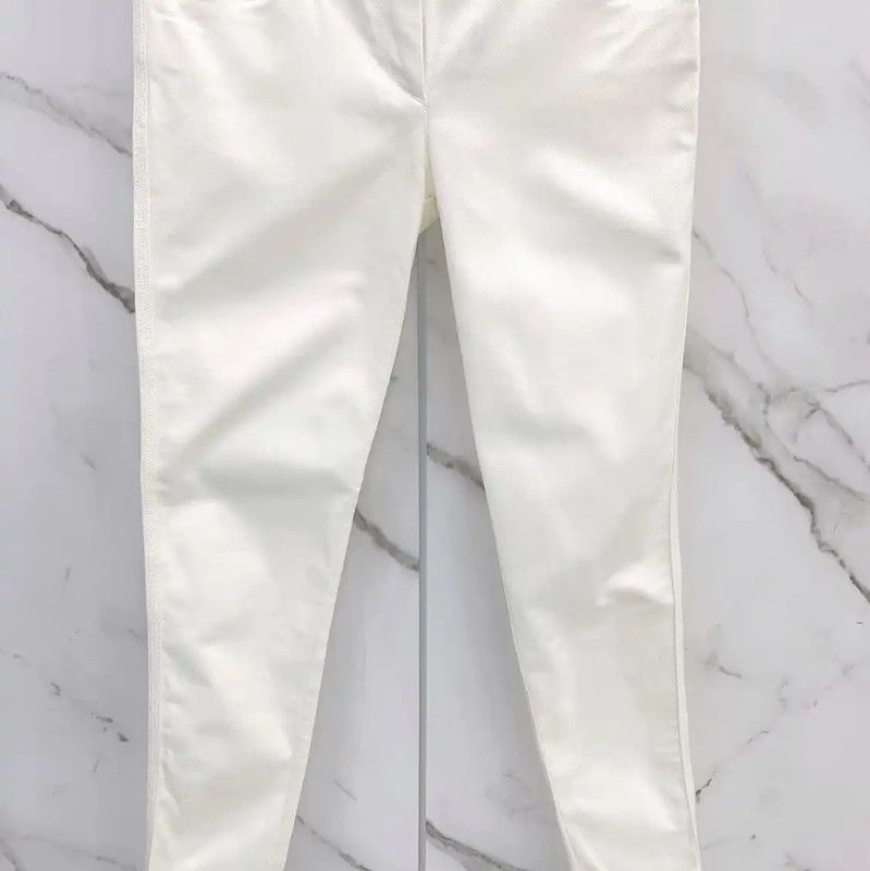 Kenzo Kenzo White Cotton Blend Casual Pants 0089 Size 23" - 4 Thumbnail