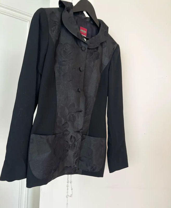 Kenzo KENZO Women's Black Floral Jacket 0089 Size M / US 6-8 / IT 42-44 - 4 Thumbnail