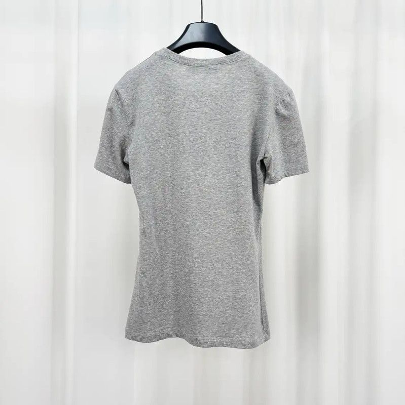 Moschino Moschino Grey Cotton Logo T-Shirt for Women 0089 Size L / US 10 / IT 46 - 2 Thumbnail