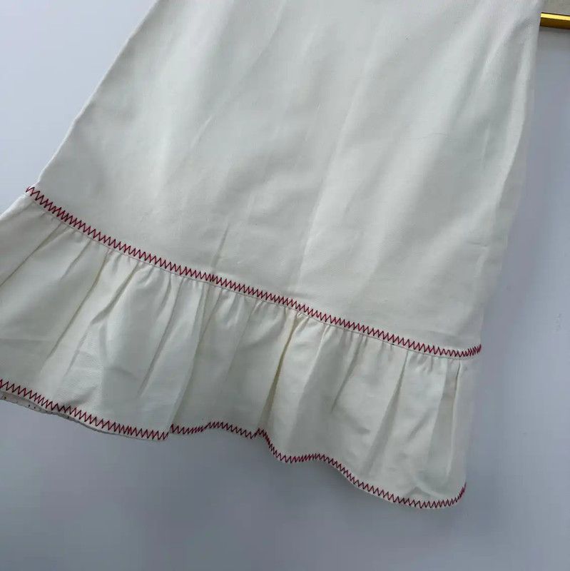 Moschino Moschino White Cotton Blend Summer Skirt 0089 Size 23" - 4 Thumbnail