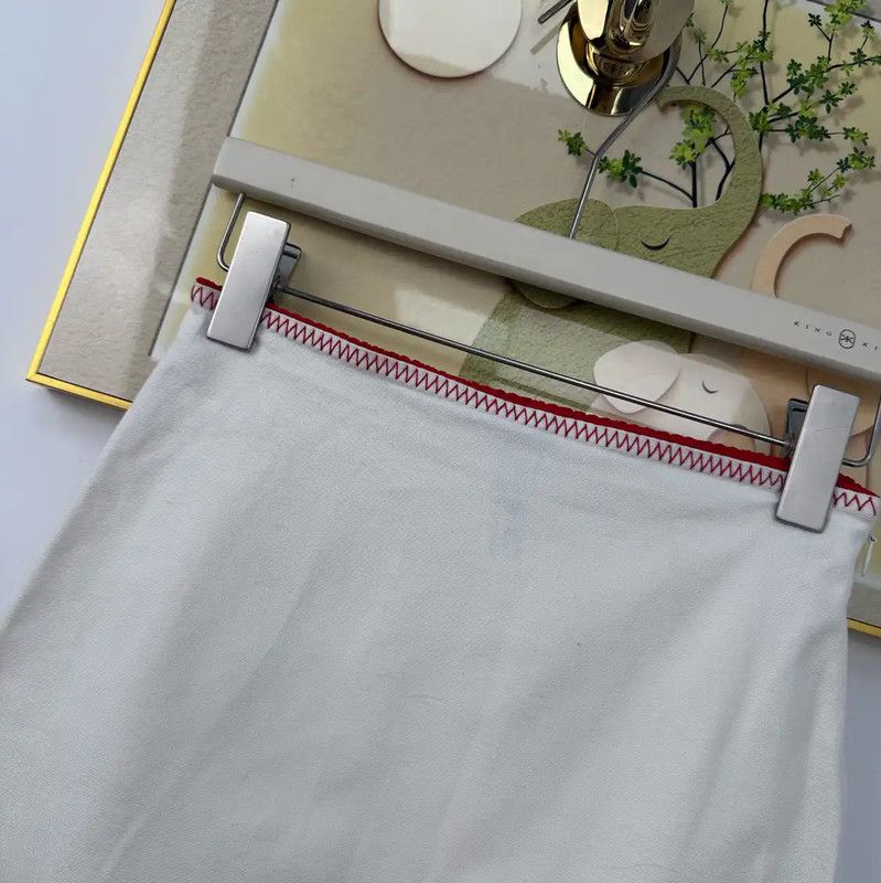 Moschino Moschino White Cotton Blend Summer Skirt 0089 Size 23" - 3 Thumbnail