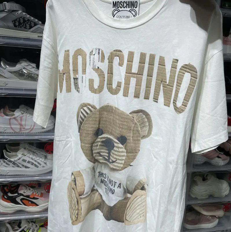 Moschino Moschino White Cotton T-Shirt with Teddy Bear 0089 Size S / US 4 / IT 40 - 3 Thumbnail